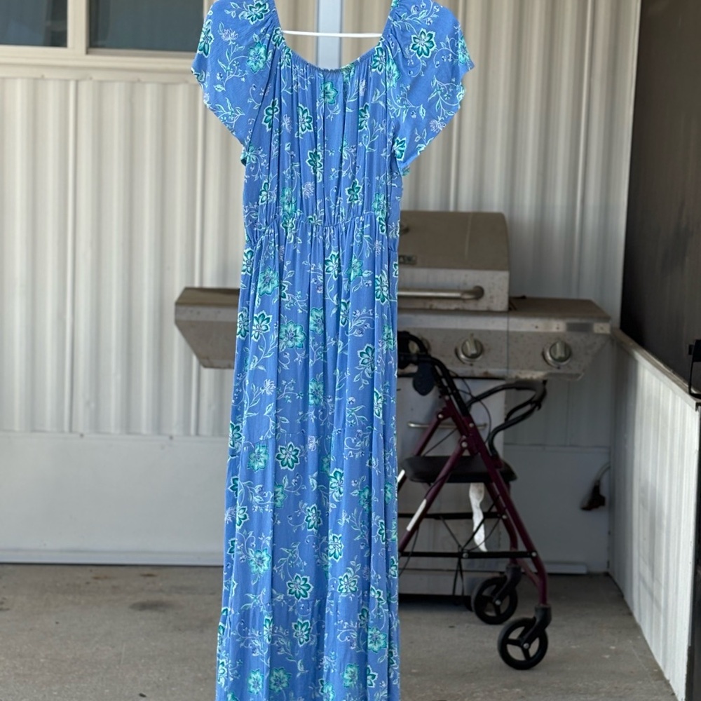 Floral Blue Maxi Dress - Picture 6 of 6